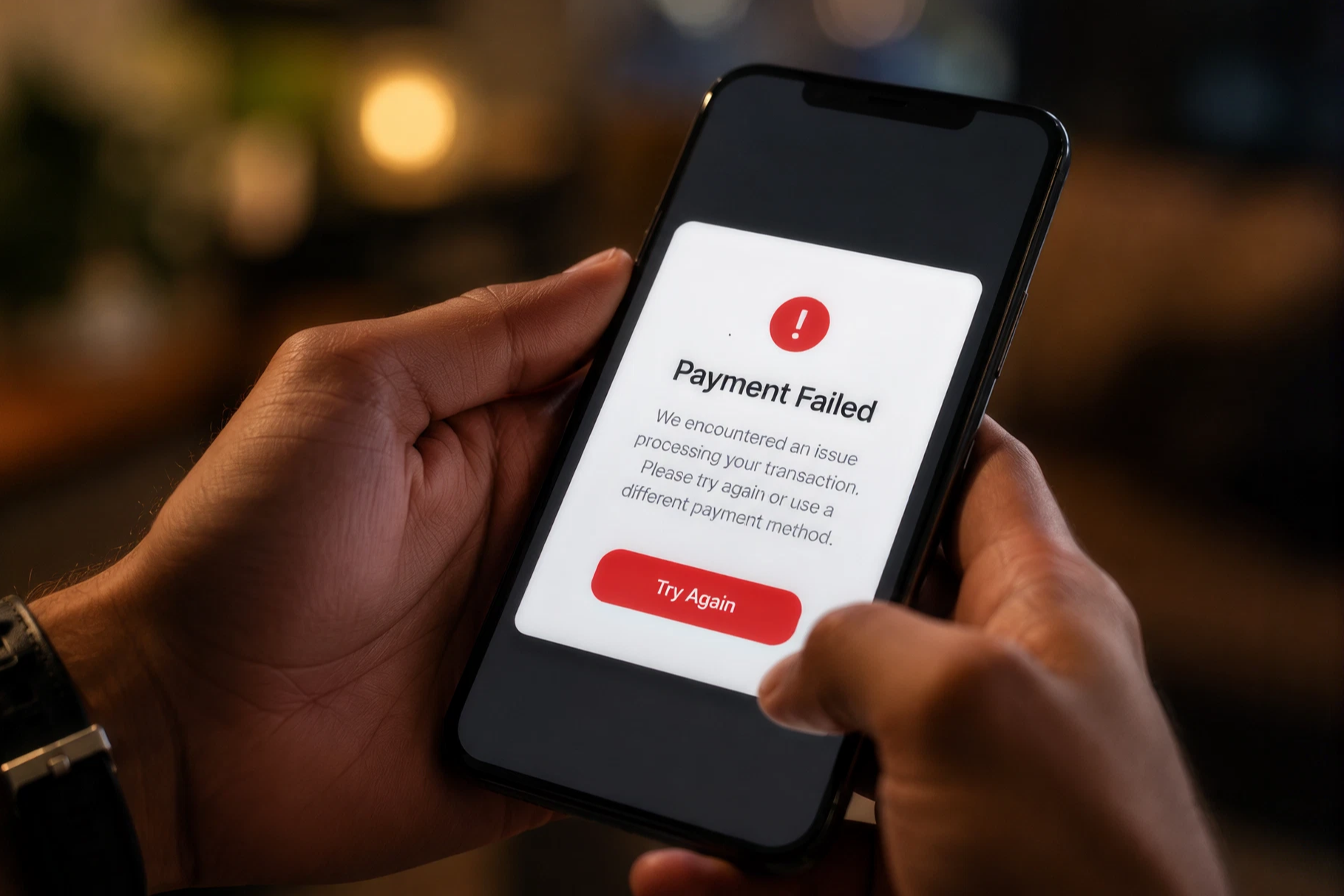 Payment failed — functionality that works but feels broken