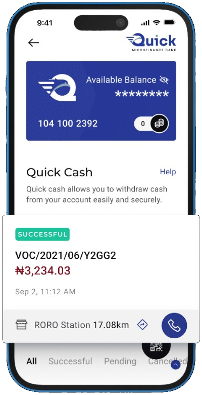 QuickCash mobile experience