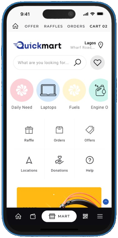 QuickMart product screen